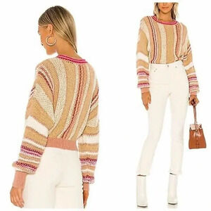 Free People show me love stripe fine knit sweater